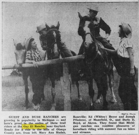Sojourn Lakeside Resort (Gay El Rancho Ranch, El Rancho Stevens Ranch) - May 1952 Article (newer photo)